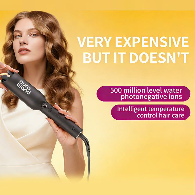 aurawand Electric curling iron, wavy, large roll, wavy roll, wool roll, negative ion curling iron