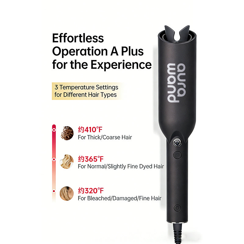 aurawand Electric curling iron, wavy, large roll, wavy roll, wool roll, negative ion curling iron