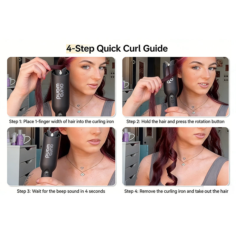 aurawand Electric curling iron, wavy, large roll, wavy roll, wool roll, negative ion curling iron