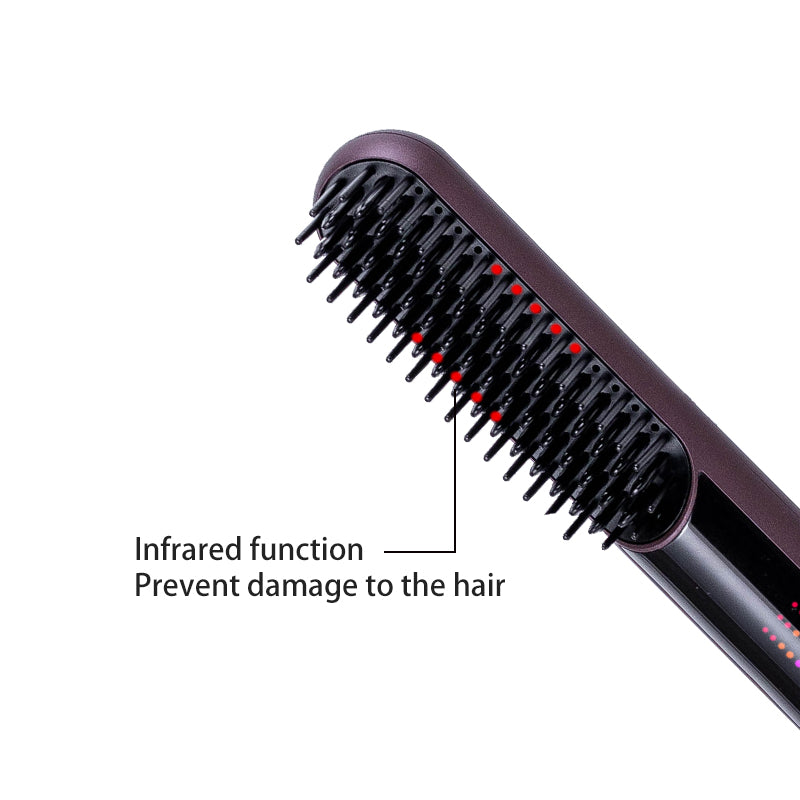 aurawand Wireless straight hair comb with infrared function, digital display, long-lasting battery life